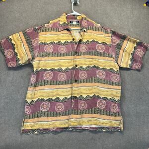 Ary Cooper Vintage Camp Shirt Men's Large Short Sleeve Southwest Stripe Loop